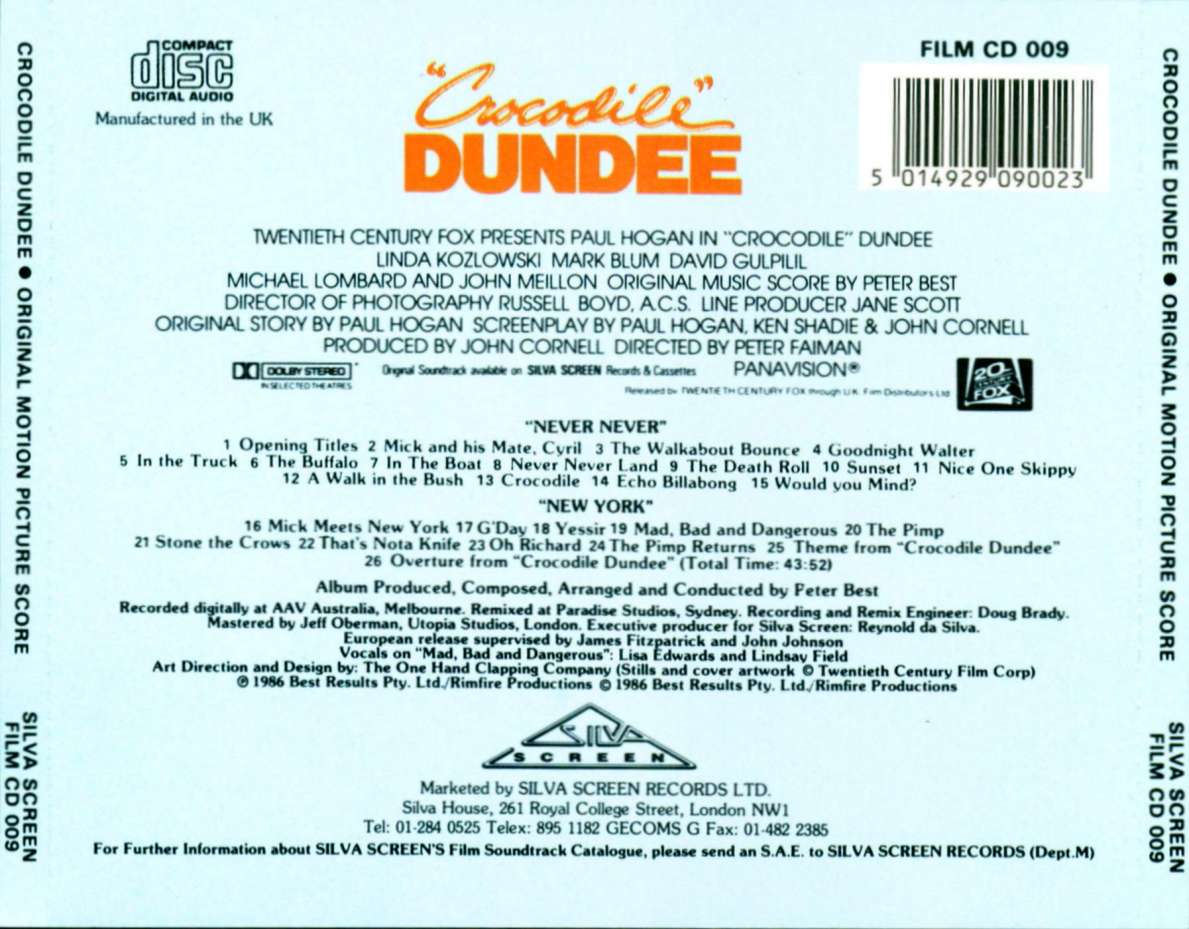 Crocodile Dundee  Soundtrack : Back